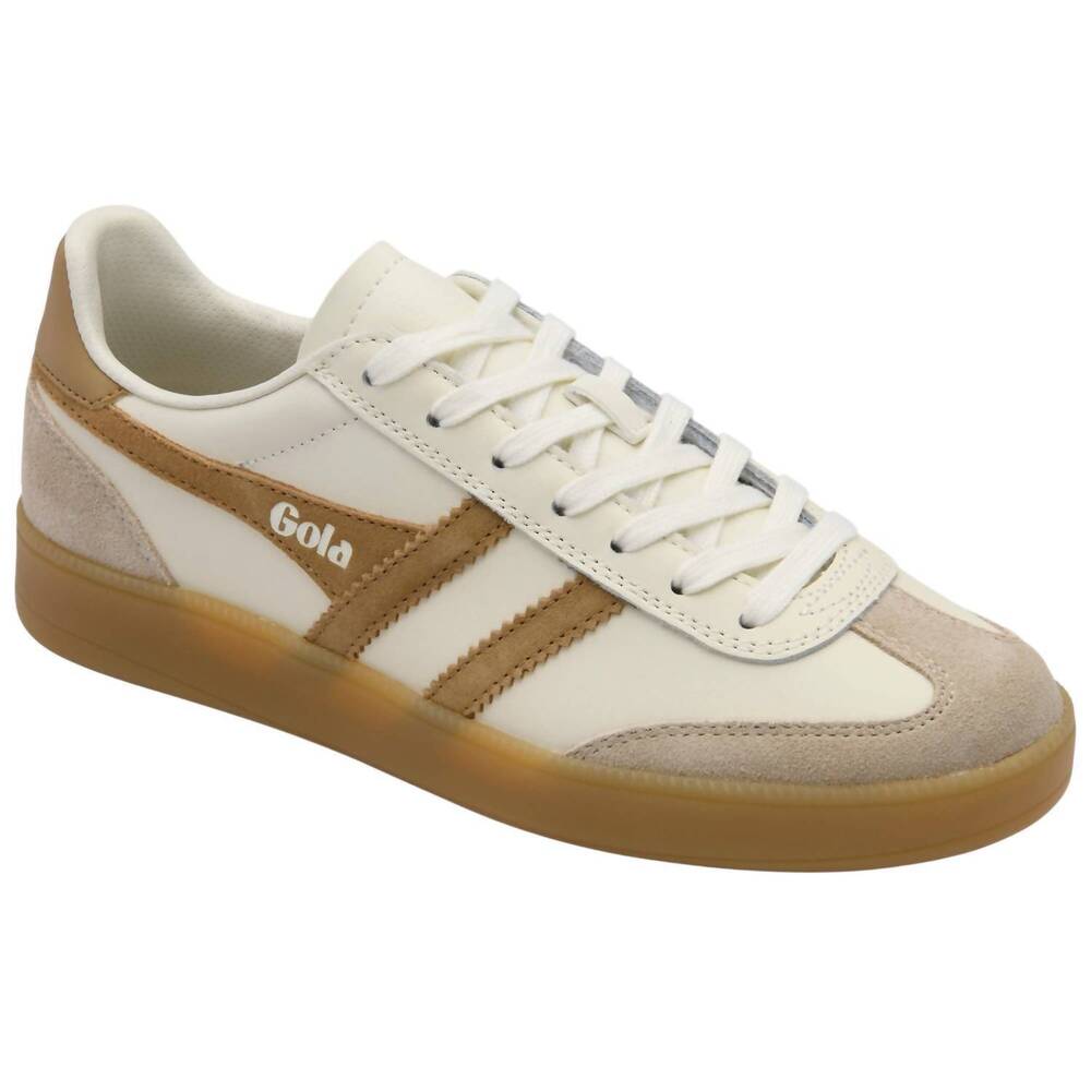 NEW GOLA women's viper leather sneakers in white/bone